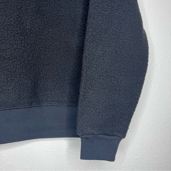 Everlane Black The ReNew Fleece Oversized Crew Teddy Sweatshirt Sz S NWT - Picture 4 of 13